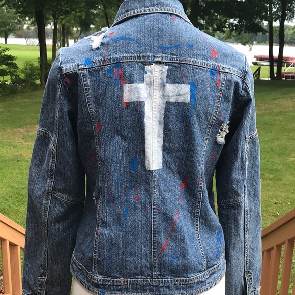 Worn denim jacket size 10 - Picture 5 of 11